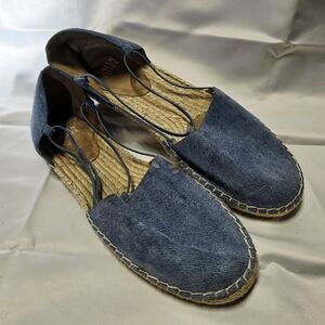 Eileen Fisher Lee Washed Denim Espadrille Flat